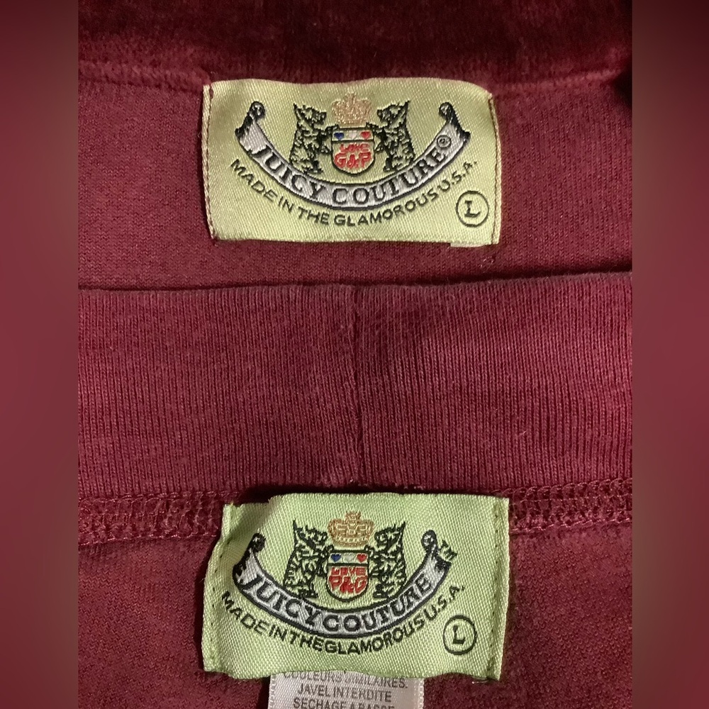 Juicy Couture Y2K Velour Pants 33 x 29 Zip Up Hoodie Tracksuit - Picture 13 of 15